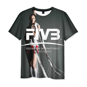 Мужская футболка 3D с принтом Волейбол 80 , 100% полиэфир | прямой крой, круглый вырез горловины, длина до линии бедер | fiv3 | volleyball | волейбол