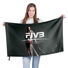 Флаг 3D с принтом Волейбол 80 , 100% полиэстер | плотность ткани — 95 г/м2, размер — 67 х 109 см. Принт наносится с одной стороны | fiv3 | volleyball | волейбол