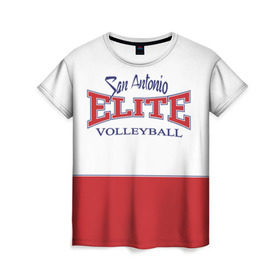 Женская футболка 3D с принтом Волейбол 96 , 100% полиэфир ( синтетическое хлопкоподобное полотно) | прямой крой, круглый вырез горловины, длина до линии бедер | san antonio elite | volleyball | волейбол