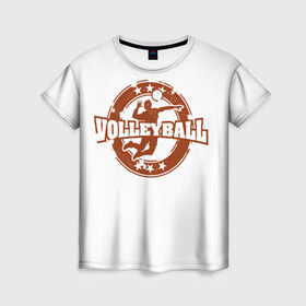 Женская футболка 3D с принтом Волейбол 100 , 100% полиэфир ( синтетическое хлопкоподобное полотно) | прямой крой, круглый вырез горловины, длина до линии бедер | volleyball | волейбол