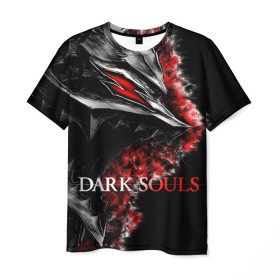 Мужская футболка 3D с принтом Dark Souls 7 , 100% полиэфир | прямой крой, круглый вырез горловины, длина до линии бедер | dark souls | praise the sun | you died | дарк соулс