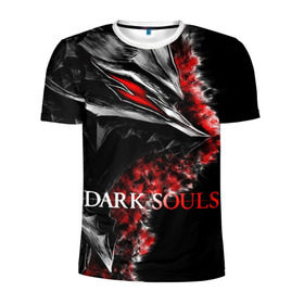 Мужская футболка 3D спортивная с принтом Dark Souls 7 , 100% полиэстер с улучшенными характеристиками | приталенный силуэт, круглая горловина, широкие плечи, сужается к линии бедра | dark souls | praise the sun | you died | дарк соулс