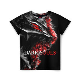 Детская футболка 3D с принтом Dark Souls 7 , 100% гипоаллергенный полиэфир | прямой крой, круглый вырез горловины, длина до линии бедер, чуть спущенное плечо, ткань немного тянется | Тематика изображения на принте: dark souls | praise the sun | you died | дарк соулс