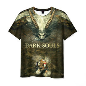 Мужская футболка 3D с принтом Dark Souls 12 , 100% полиэфир | прямой крой, круглый вырез горловины, длина до линии бедер | dark souls | praise the sun | you died | дарк соулс