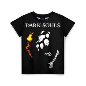 Детская футболка 3D с принтом Dark Souls 13 , 100% гипоаллергенный полиэфир | прямой крой, круглый вырез горловины, длина до линии бедер, чуть спущенное плечо, ткань немного тянется | dark souls | praise the sun | you died | дарк соулс