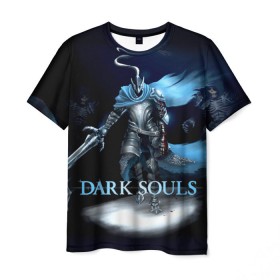 Мужская футболка 3D с принтом Dark Souls 17 , 100% полиэфир | прямой крой, круглый вырез горловины, длина до линии бедер | Тематика изображения на принте: dark souls | praise the sun | you died | дарк соулс