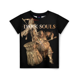 Детская футболка 3D с принтом Dark Souls 22 , 100% гипоаллергенный полиэфир | прямой крой, круглый вырез горловины, длина до линии бедер, чуть спущенное плечо, ткань немного тянется | dark souls | praise the sun | you died | дарк соулс