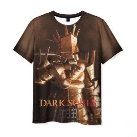 Мужская футболка 3D с принтом Dark Souls 23 , 100% полиэфир | прямой крой, круглый вырез горловины, длина до линии бедер | dark souls | praise the sun | you died | дарк соулс