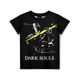 Детская футболка 3D с принтом Dark Souls 25 , 100% гипоаллергенный полиэфир | прямой крой, круглый вырез горловины, длина до линии бедер, чуть спущенное плечо, ткань немного тянется | dark souls | praise the sun | you died | дарк соулс