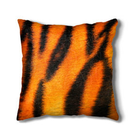 Подушка 3D с принтом Шкура тигра , наволочка – 100% полиэстер, наполнитель – холлофайбер (легкий наполнитель, не вызывает аллергию). | состоит из подушки и наволочки. Наволочка на молнии, легко снимается для стирки | кошка | полосатая | текстуры | тигр