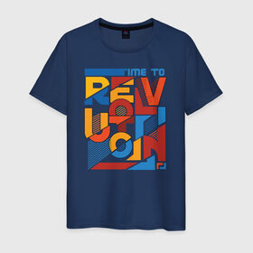 Мужская футболка хлопок с принтом Revolution , 100% хлопок | прямой крой, круглый вырез горловины, длина до линии бедер, слегка спущенное плечо. | revolution