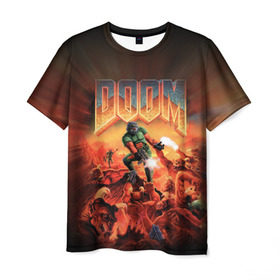 Мужская футболка 3D с принтом Doom 1993 , 100% полиэфир | прямой крой, круглый вырез горловины, длина до линии бедер | 