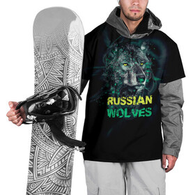 Накидка на куртку 3D с принтом Russian wolves , 100% полиэстер |  | russian | волк | патриот | русь | славяне | я русский