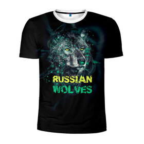 Мужская футболка 3D спортивная с принтом Russian wolves , 100% полиэстер с улучшенными характеристиками | приталенный силуэт, круглая горловина, широкие плечи, сужается к линии бедра | russian | волк | патриот | русь | славяне | я русский