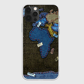 Чехол для iPhone 12 Pro Max с принтом Мир джинс , Силикон |  | земля | континенты | планета