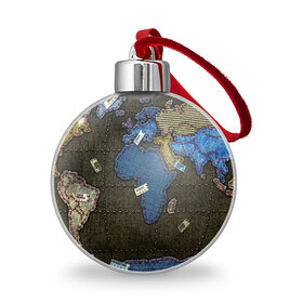 Ёлочный шар с принтом Мир джинс , Пластик | Диаметр: 77 мм | Тематика изображения на принте: земля | континенты | планета