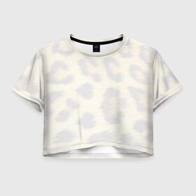 Женская футболка 3D укороченная с принтом Тусклые пятна , 100% полиэстер | круглая горловина, длина футболки до линии талии, рукава с отворотами | леопард | пятна