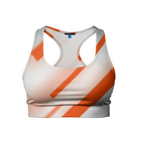 Женский спортивный топ 3D с принтом Бело-оранжевый , 82% полиэстер, 18% спандекс Ткань безопасна для здоровья, позволяет коже дышать, не мнется и не растягивается |  | вектор1