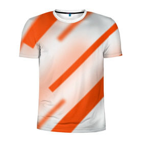 Мужская футболка 3D спортивная с принтом Бело-оранжевый , 100% полиэстер с улучшенными характеристиками | приталенный силуэт, круглая горловина, широкие плечи, сужается к линии бедра | вектор1