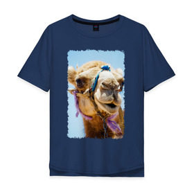 Мужская футболка хлопок Oversize с принтом Верблюд , 100% хлопок | свободный крой, круглый ворот, “спинка” длиннее передней части | верблюд | горб | животное | караван | песок | плевок | пустыня