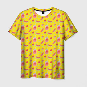 Мужская футболка 3D с принтом Арбузы , 100% полиэфир | прямой крой, круглый вырез горловины, длина до линии бедер | арбуз | арбузы | лето