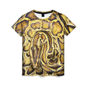 Женская футболка 3D с принтом Змея , 100% полиэфир ( синтетическое хлопкоподобное полотно) | прямой крой, круглый вырез горловины, длина до линии бедер | snake | анаконда | гадюка | змеиная | змея | кобра | кожа | кожура | удав | уж | червь | червяк | яд
