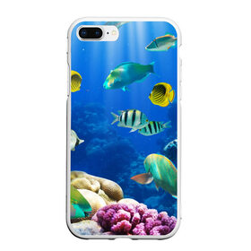 Чехол для iPhone 7Plus/8 Plus матовый с принтом Дайвинг , Силикон | Область печати: задняя сторона чехла, без боковых панелей | дайвинг | египет | каникулы | коралловый риф | крабы | красное море | море | морские обитатели | океан | отдых | отпуск | подводные красоты | приключение | рыбки | рыбы | туризм