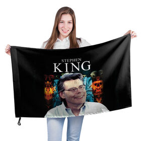 Флаг 3D с принтом Стивен Кинг 8 , 100% полиэстер | плотность ткани — 95 г/м2, размер — 67 х 109 см. Принт наносится с одной стороны | stephen king | стивен кинг