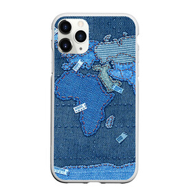 Чехол для iPhone 11 Pro матовый с принтом Джинсовый 4 , Силикон |  | Тематика изображения на принте: джинсовый | джинсы | карта | мир