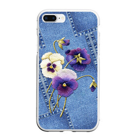 Чехол для iPhone 7Plus/8 Plus матовый с принтом Джинсовый 6 , Силикон | Область печати: задняя сторона чехла, без боковых панелей | джинсовый | джинсы | цветы