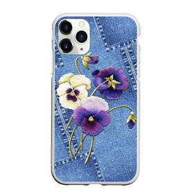 Чехол для iPhone 11 Pro матовый с принтом Джинсовый 6 , Силикон |  | Тематика изображения на принте: джинсовый | джинсы | цветы