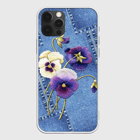 Чехол для iPhone 12 Pro с принтом Джинсовый 6 , силикон | область печати: задняя сторона чехла, без боковых панелей | джинсовый | джинсы | цветы