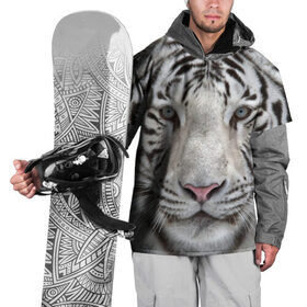 Накидка на куртку 3D с принтом Бенгальский тигр , 100% полиэстер |  | tiger | белый | дикая кошка | тигр | хищник