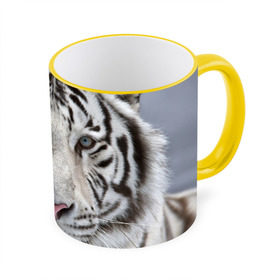 Кружка 3D с принтом Бенгальский тигр , керамика | ёмкость 330 мл | tiger | белый | дикая кошка | тигр | хищник