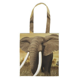 Сумка 3D повседневная с принтом Могучий слон , 100% полиэстер | Плотность: 200 г/м2; Размер: 34×35 см; Высота лямок: 30 см | elephant | африка | бивни | джунгли | мамонт | савана | сафари | слон | хобот