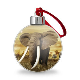 Ёлочный шар с принтом Могучий слон , Пластик | Диаметр: 77 мм | elephant | африка | бивни | джунгли | мамонт | савана | сафари | слон | хобот