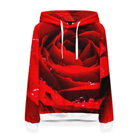 Женская толстовка 3D с принтом Роза , 100% полиэстер  | двухслойный капюшон со шнурком для регулировки, мягкие манжеты на рукавах и по низу толстовки, спереди карман-кенгуру с мягким внутренним слоем. | роза | розовая | розы | романтика | цветы