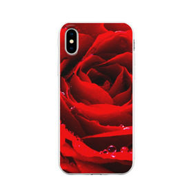 Чехол для Apple iPhone X силиконовый матовый с принтом Роза , Силикон | Печать на задней стороне чехла, без боковой панели | роза | розовая | розы | романтика | цветы