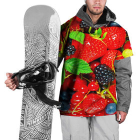 Накидка на куртку 3D с принтом Ягоды , 100% полиэстер |  | Тематика изображения на принте: малина | ягода | ягодка | ягодная