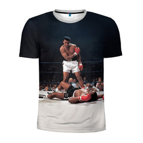 Мужская футболка 3D спортивная с принтом Muhammad Ali , 100% полиэстер с улучшенными характеристиками | приталенный силуэт, круглая горловина, широкие плечи, сужается к линии бедра | impossible is nothing | muhammad ali | бокс | боксёр | мохаммед али | спорт