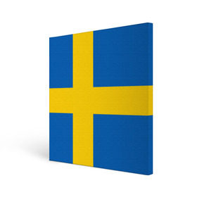 Холст квадратный с принтом Швеция , 100% ПВХ |  | сборная | футбол