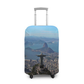 Чехол для чемодана 3D с принтом Рио-де-Жанейро , 86% полиэфир, 14% спандекс | двустороннее нанесение принта, прорези для ручек и колес | brazil | rio de janeiro | бразилия | жара | каникулы | карнавал | мегаполис | отдых | отпуск | пляж | приключение | путешествие | рио де жанейро | туризм | футбол | южная америка