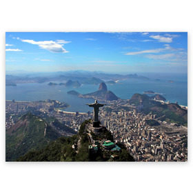 Поздравительная открытка с принтом Рио-де-Жанейро , 100% бумага | плотность бумаги 280 г/м2, матовая, на обратной стороне линовка и место для марки
 | brazil | rio de janeiro | бразилия | жара | каникулы | карнавал | мегаполис | отдых | отпуск | пляж | приключение | путешествие | рио де жанейро | туризм | футбол | южная америка