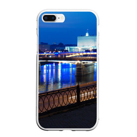 Чехол для iPhone 7Plus/8 Plus матовый с принтом Москва , Силикон | Область печати: задняя сторона чехла, без боковых панелей | Тематика изображения на принте: moscow | город | ночной | пейзаж