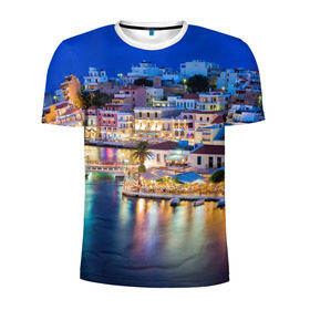 Мужская футболка 3D спортивная с принтом Крит (Греция) , 100% полиэстер с улучшенными характеристиками | приталенный силуэт, круглая горловина, широкие плечи, сужается к линии бедра | crete | greece | афины | греция | европа | ес | крит | острова | отдых | отпуск | песок | пляж | солнце. туризм | средиземное море