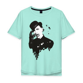 Мужская футболка хлопок Oversize с принтом Marilyn Manson , 100% хлопок | свободный крой, круглый ворот, “спинка” длиннее передней части | manson | marilyn | менсон | мерлин мэнсон | мэнсон