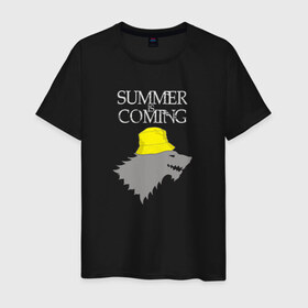 Мужская футболка хлопок с принтом Summer is coming , 100% хлопок | прямой крой, круглый вырез горловины, длина до линии бедер, слегка спущенное плечо. | 