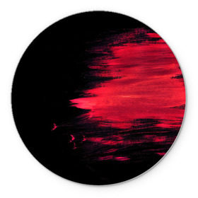 Коврик круглый с принтом Краска , резина и полиэстер | круглая форма, изображение наносится на всю лицевую часть | красный | потертости | черный