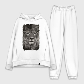 Женский костюм хлопок Oversize с принтом Лев (retro style) ,  |  | leo | lion | retro style | ветошь | винтаж | власть | грива | дикая кошка | животное | зверь | клыки | когти | король джунглей | лев | мощь | мудрость | охотник | потёртости | сила | старина | хитрость | хищник