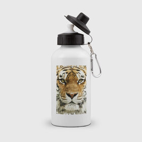 Бутылка спортивная с принтом Тигр (retro style) , металл | емкость — 500 мл, в комплекте две пластиковые крышки и карабин для крепления | Тематика изображения на принте: tiger | дикая кошка | тигр | хищник